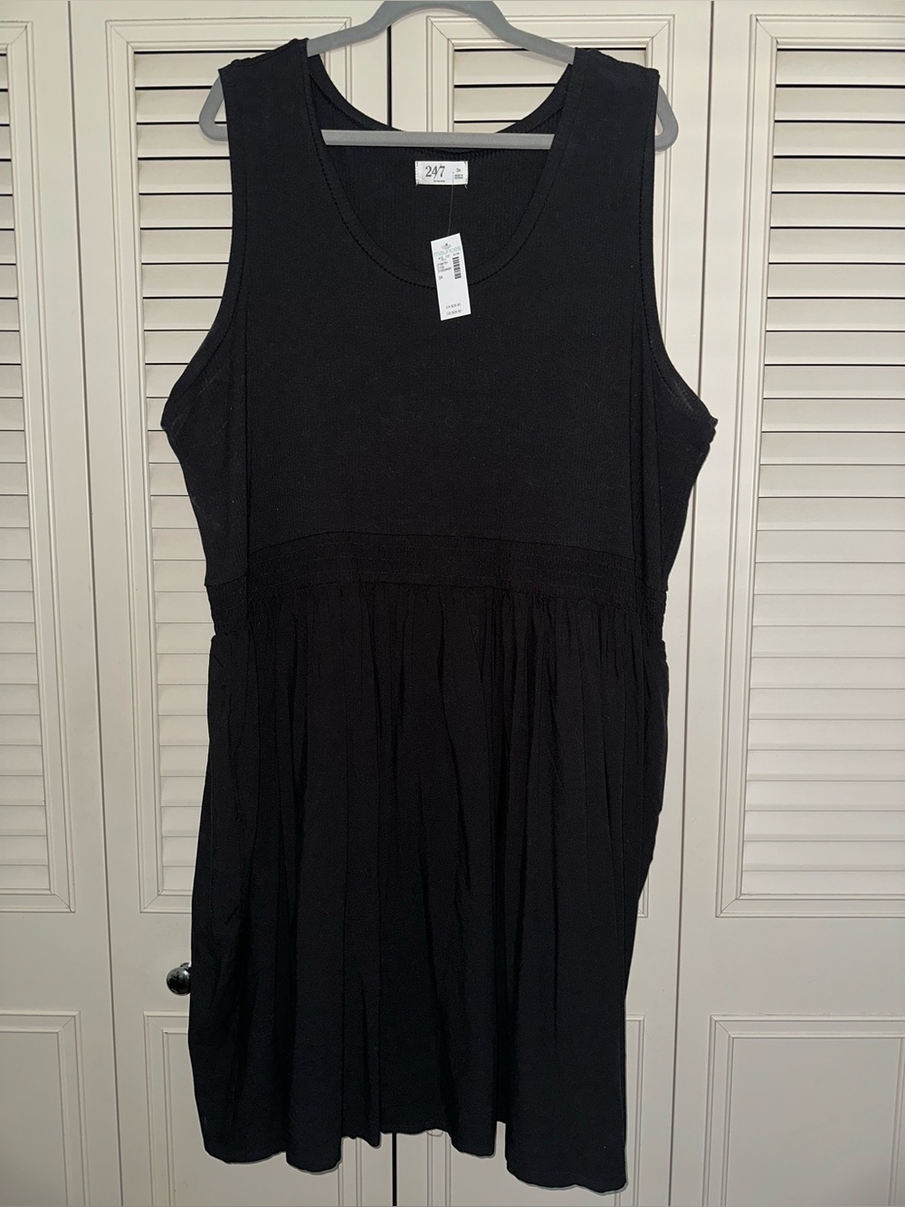 Maurice’s Size 3X Black Mixed Media Skater Dress with Pockets - NEW